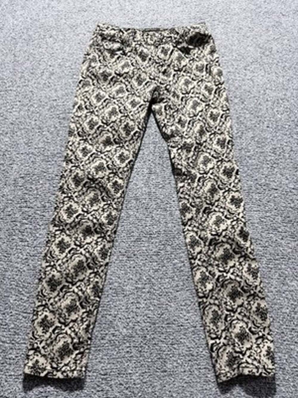 Iris Jeans Whimsigoth Dark Academia Ornate Flocked Damask Skinny Denim Pants 7